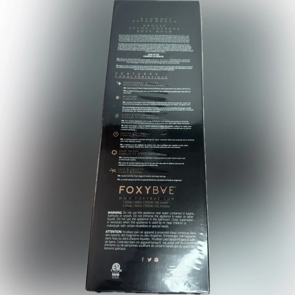 New FoxyBae Rose Gold Blowout Dryer Brush Pro